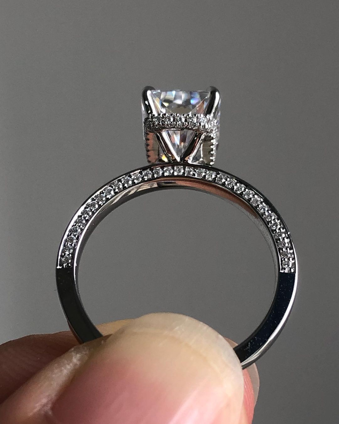 Radiant Cut 5.30 Carat IGI Certified E Color VVS2 Clarity Lab Grown Diamond Engagement Ring Hidden Halo and Side Round Diamonds, Gift for wift